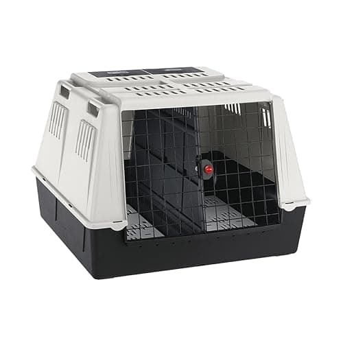 Ferplast ATLAS CAR MAXI Trasportino per Cani da Auto con Tappeto Drenante e Portaoggetti, Maniglie, Griglia Ventilazione, Doppia Apertura Scorrevole, Divisorio Incluso, Max 60 kg, 100 x 80 x h 71 cm