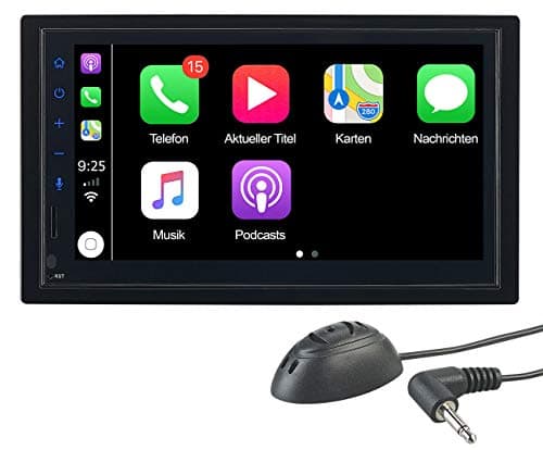 CREASONO Doppel DIN Carplay: 2-DIN-Autoradio mit Apple CarPlay, Freisprechfunktion, 17,1-cm-Display (Doppeldin Autoradio, Apple Radio, VW)