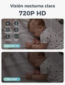 GHB Camara Vigilancia Bebe con 5" HD Vigilabebes con 2 Camaras Duración de Batería 168 Horas de 4000mAh Soporta 4 Cámaras, Pantalla Dividida, 4×Zoom, Comunicación Bidirecciona Escucha Bebe - 3