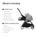 Stokke YOYO3 Stroller with Newborn Pack (Stone) - Includes Frame (Black), Mattress, Five-Point Harness, Extendable Canopy, Padded Shoulder Strap & Protective Storage Bag - 6