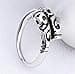 Wiftly Joyas de plata 925 joyería dedo índice anillo retro dama tótem tallado apertura anillo abierto ajustable joyería vintage, Plata - 2