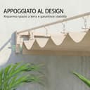 Outsunny Gazebo Pergola Addossata 3x3 m con Tetto Retrattile Scorrevole, Fori di Drenaggio, Pergolato da Giardino in Poliestere e Acciaio, per Patio, Terrazzo, Esterno, UV30+, Beige - 3