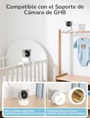 GHB Camara Vigilancia Bebe App WiFi 2K 5 Pulgadas Vigilabebes con Camara PTZ 350°/65° Detección de Movimiento/Sonido/Temperatura/Humedad Visión Nocturna 4XZoom VOX Control de Monitor y Movil - 9