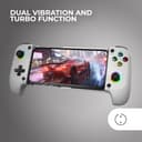 MARSGAMING MGPX, Gamepad Bluetooth 5.0 2-in-1, RGB Neon, Doppia Vibrazione e Funzione Turbo, Supporto Smartphone Fino a 6.8", Controller Compatibile con PC, Android, iOS e Console, USB-C, Bianco - 3