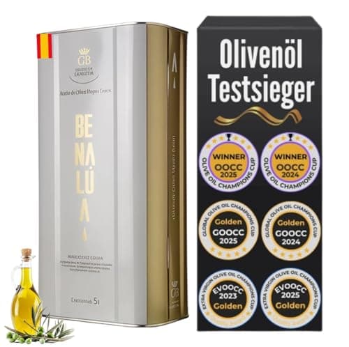 Olivenöl 5 Liter Extra Natives - Neue Ernte: 2025/2026 - Spanisches Olivenöl (Testsieger 2025) Kaltgepresst im 5L Kanister - Premium Qualität & Polyphenolreich