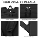 Lahrma Travel Backpack Womens, Lightweight 14 Inch Laptop Rucksack Bag for Men, Splash-proof & Casual Daypacks for School College Work (Black) - 3