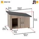 Ferplast Argo 100 Casetta per Cani in Legno FSC - Tetto Spiovente, Apribile - Trattamento Resina Impermeabile & Anti-UV - Piedi Isolanti - Porta Rifinita - 100 x 55 x h 73,5 cm - 3