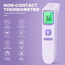 No-Touch Forehead Thermometer for Adults, Infrared Digital Thermometers for Kids, Touchless Baby Thermometer, Accurate Reading with Large Display, Mute Mode, Memory Recall, Fever Alarm (Purple) - 2