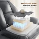 HOMRELEXA Bürostuhl Chefsessel Ergonomisch, Gaming Stuhl mit Fußstütze & 135° Verstellbarer Rückenlehne, Drehstuhl mit klappbaren Armlehnen, Hochlehner aus Teddy-Fleece Stoff – Beige - 3