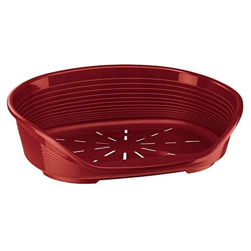 Ferplast Cuccia per Cani Cuccia per Cani grandi 100% plastica riciclata Lettino per Cani lavabile traspirante e antiscivolo Siesta Deluxe, 93,5 x 68 x 28,5 cm., Bordeaux