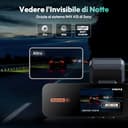 BOTSLAB 4K Dash Cam Auto,5GHz WiFi e GPS,Doppia Telecamera per Auto con Scheda SD 64G,ADAS,24H Monitor di Parcheggio,Super Visione Notturna,WDR,G-Sensor,Registrazione in Loop,Grandangolo 170° - 5
