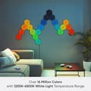 Nanoleaf Shapes WiFi and Thread Smart RGBW 16M + Color LED dimmerabile, luci da parete per giochi e decorazione della casa, kit più intelligente (kit più intelligente con esagoni neri (confezione da 9 - 7