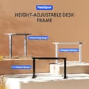 FLEXISPOT E1 Pro Escritorio Elevable Eléctrico con 2 Motores Carga de 100KG, Escritorio Ajustable en Altura de Acero 70-119CM, con 4 Funciones de Memoria Escritorio de pie, Blanco - 6