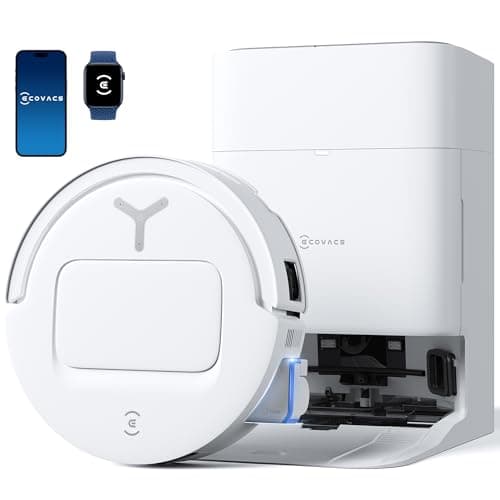 ECOVACS DEEBOT T80 OMNI Robot Aspirapolvere Lavapavimenti, 18.000 Pa, Spazzola OZMO ROLLER, ZeroTangle 3.0, Lavaggio Mocio con Acqua Calda a 40-75 °C, Asciugatura ad Aria Calda, Bianco