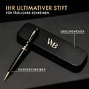 Wordsworth and Black Ballpoint Pen Set - Atemberaubender Luxus-Stift aus Bambus Schwarzholz, Goldfinish, nachfüllbar, bester Kugelschreiber für Männer & Frauen - 3