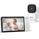 GHB Baby Monitor Video e Audio 5'' 720HD IPS 5000mAh Schermo, 350° Telecamera Rotante, Rilevamento della Temperatura, Interfono Bidirezionale, VOX, Visione Notturna, Ninne Nanne - 1