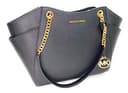 Michael Kors Jet Set Travel Large Chain Shoulder Tote Black 35T5GTVT3L - 4
