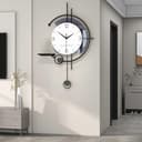 TWFJEL Moderno Reloj de Pared, Grande Minimalista Reloj Pared Decorativo Silencioso sin tictac Orologio de Quarzo Acrílico+Esfera de Madera con Estante Art Deco para Cocina Sala Dormitorio Oficina - 7