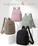VASCHY Small Backpack Womens, Lightweight Rucksack Bag for Travel, Waterproof Mini Backpack for School, Work & Daily Use – Nylon Casual Daypack Handbag Khaki - 6