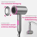 CASAMAA Ionen Föhn AC-Motor Haartrockner, Schnelltrocknen Hair Dryer, Profi Fön mit Kaltlufttaste, 3 Temperaturstufen, 2 Gebläsestufen, 3 Stylingdüsen & Diffusor - 5