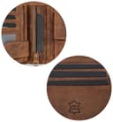 Fa.Volmer ® Leder Geldbörse Herren - extra-stabile Doppelnaht - 9 Fächer für Kreditkarten - Querformat - VO11 (03 Hunter Braun) - 4