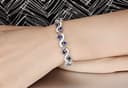 Crystalline Azuria Donna 18ct Placcato Oro Bianco Bracciale Tennis con Zaffiro simulato Blu Cristalli di Zirconi 19 cm - 4