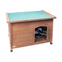 AqpetFriends Baita Cuccia in Legno da Esterno per Cani con Tetto Apribile e Tende Termiche incluse, Large 116x79x85h - 1