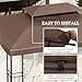 Outsunny 3x4m Gazebo Replacement Roof Canopy 2 Tier Top UV Cover Garden Patio Outdoor Sun Awning Shelters, Brown (TOP COVER ONLY) - 5