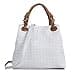 FIRENZE ARTEGIANI.Bolso de mujer piel auténtica.Bolso Tote cuero genuino grabado Serpiente.Asa hombro y correa bandolera. MADE IN ITALY. VERA PELLE ITALIANA. 33x29x17 cm. Color: Blanco - 2