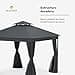 blumfeldt Cenador Mondo Dual, Estructura Metálica, Techo Dobly y Mosquiteras, Resistente al Óxido, para Jardín, Color Gris Oscuro - 3