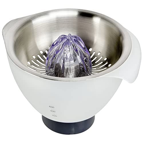 Kenwood Citrus Juicer Chef AT312 Accesorio Exprimidor Compatible Con Robots De Cocina Kenwood Chef Y Major, 0.6 Litros, Acero Inoxidable, Plateado/Blanco