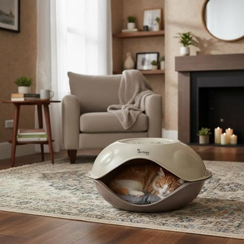 Actiaspet Cat & Dog Pet House – Weatherproof Indoor & Outdoor Animal Shelter – Kitten Bed & Small Dog Kennel – Raised Design
