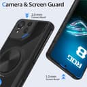 HikerClub Handyhülle für ASUS ROG Phone 8, ROG Phone 8 Pro (2024) Hülle Case mit Magnetisch Ständer, 360 Drehring [Magie Stressabbau Soundeffekt Handyhalter] Militär Stoßfeste Durchsichtig Schutzhülle - 5