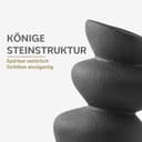 PEUZ Steinturm Vase aus Keramik – Skulpturale Keramikvase mit rauer Steinstruktur, für Trockenblumen, Pampasgras, frische Blumen oder als Dekoobjekt, handgefertigt, matt schwarz, ca. 20 cm - 5