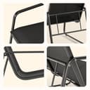 Bealife Conjunto de Muebles de jardín de 4 Piezas, Conjunto de Patio de Tela Teslin, Incluye 3 sillones y 1 Mesa de Vidrio, Adecuado para Patios, Jardines y Espacios al Aire Libre (Negro) - 5