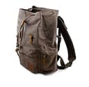 Mochila de piel estilo vintage unisex e informal, de lona, para senderismo, viajes al aire libre, Brown, 27.9 x 16 x 41.9 cm, Mochila informal - 5