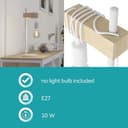 EGLO Table Lamp Townshend, 1 Bulb Vintage Table Light in Industrial Design, Retro Lamp, Bedside Lamp Made of Steel and Wood, Colour: White, Brown, Socket: E27, incl. Switch - 4