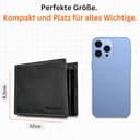 Cocoono Geldbörse aus Echtleder mit RFID-Schutz – Klassisches Portemonnaie/Geldbeutel Herren mit Münzfach, Reißverschlussfach & Kartenfächern – Robustes Leder Portmonee Herren in (Schwarz, 12cm) - 4