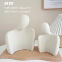PIGPIGFLY Paar Umarmt Statue, Regal Deko, Bücherwurm-Skulptur, Wohnzimmer Dekoration, Modern Abstract Kunst Skulpturen, Bürodekorationen (Weiss) - 5