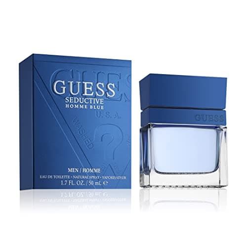 GUESS Seductive Blue, Eau de Toilette para Hombre, Perfume Oriental Amaderado, Fragancia Fresca y Especiada, Larga Duración, 50 ml
