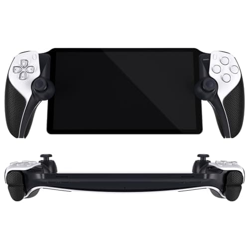 PlayVital Juego Premium de Grips Antideslizantes para PS Portal - Pegatinas para Empuñaduras con Calcomanías de Gatillos y Botones, Agarre Mejorado, Skin Diseño Hexagonal Diamante - Negro