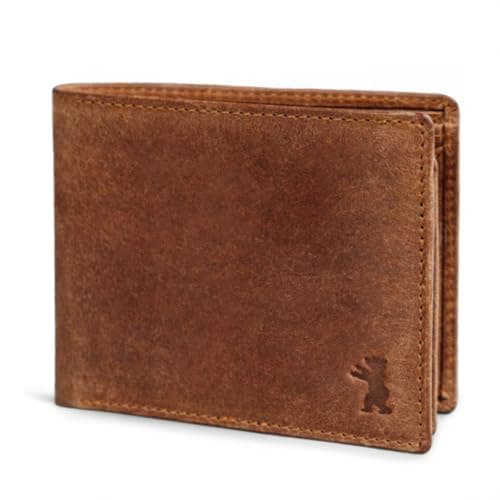 Berliner Bags Portafoglio Uomo in Vera Pelle con Protezione RFID, 4 Carte, 2 Scomparti Banconote, Portamonete, Tasca Documenti, Gettone Carrello, Scatola Regalo – Marrone