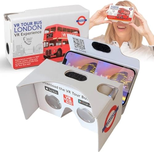 Official VR Tour Bus Virtual Reality Viewer with 360° Tour of London Smartphone VR App. Official Transport for London (TfL) Licensed Product. Inspired by Google Cardboard. London souvenir, gift, toy.