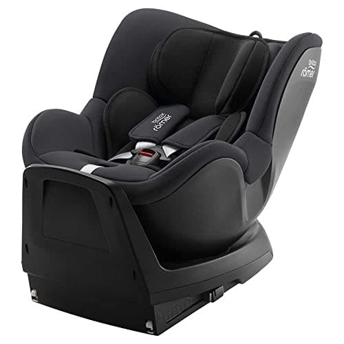 BRITAX RÖMER Seggiolino Auto DUALFIX PLUS Girevole a 360°, con Inserto Neonato e Sistema di Fissagio ISOFIX, Bambini da 40-105 cm (i-Size), dalla Nascita fino ai 4 anni, Midnight Grey