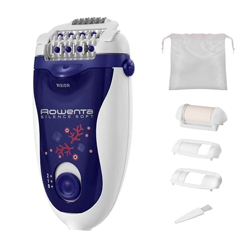 Rowenta Silence Soft Epilatore, Dispositivo per l’epilazione delicato, funzione Vision, efficienza multiangolo, aree sensibili e accessori per l’esfoliazione, EP5625F0