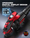 Soplador de Hojas sin Cable con Pantalla LCD, 3 Velocidades, 2×4.0Ah Baterías y Cargador Rápido, Soplador Eléctrico Ligero para Cuidado del Jardín, Entrada, Hojas, Polvo y Nieve - 2