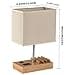 Dreamholder Table Lamp with 3 USB A+C Ports, 3 Phone Stands, Modern USB Bedside Lamp for Bedroom, Living Room, Office, Bedside Lamp with Natural Wood Base & Fabric Shade - 4