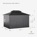 Blumfeldt Cenador 4x3m, Cenador Jardín con Techo de Acero Galvanizado y Cortinas, Armazón de Aluminio, Mosquitera Incluida, Fácil Montaje, Resistente al Clima, Gazebo para Exterior - 7