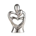 Estatua de cerámica abrazada de pareja, estatua de arte abstracto moderno, escultura de pareja abstracta romántica, para sala de estar, dormitorio, oficina, entrada, chimenea. (Plata A, Grande) - 1