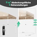 Sunula Pavillon 3x3 Wasserdicht Stabil Winterfest mit 4 Seitenwänden, Faltpavillon 3x3m mit Verdickten Röhren, Partyzelt Gartenpavillon Faltzelt für Camping Festival Party (Khaki, Mit Seitenwänden) - 7